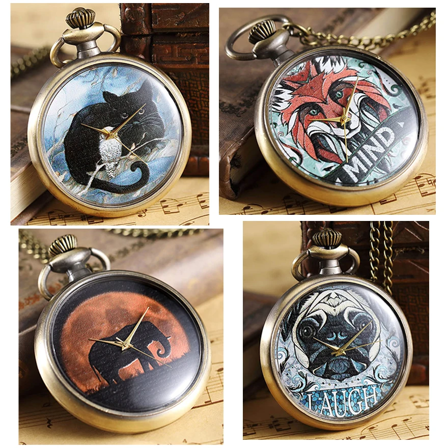 Ganesha Elephant Pocket Watch Fob Chain Necklace Pendant Mens Fox Cat Puppy Retro Watch Hour Clock for Men Women Ladies Dropship
Ganesha Elephant Pocket Watch Fob Chain Necklace Pendant Mens Fox Cat Puppy Retro Watch Hour Clock for Men Women Ladies Dropship