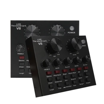 V8 Sound Card o Set Interface External Usb Live Microphone Sound Card Bluetooth Function for Computer Pc Mobile Phone Singin
V8 Sound Card o Set Interface External Usb Live Microphone Sound Card Bluetooth Function for Computer Pc Mobile Phone Singin