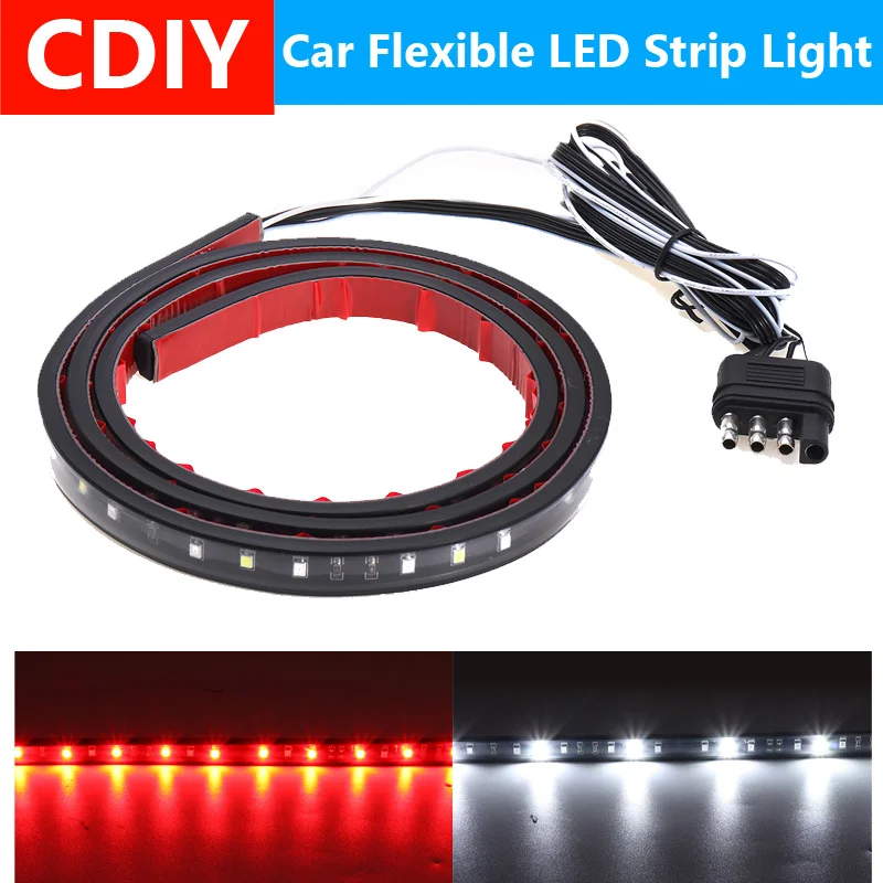 12V 60inch Car Brake Turn Light + Decoder Warning Signal LED Flexible Strip Rear Tail Running Reverse Double Flash Lights
12V 60inch Car Brake Turn Light + Decoder Warning Signal LED Flexible Strip Rear Tail Running Reverse Double Flash Lights