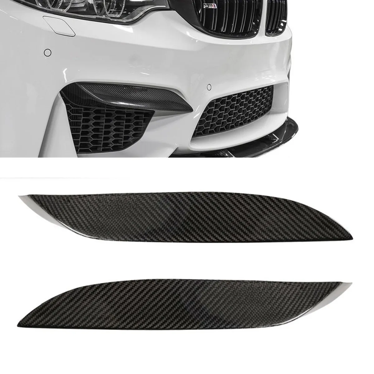 new2PCS Real Carbon Fiber Car Front Bumper Lip Diffuser Upper Side Splitter Canards Lip Trim For BMW F80 M3 F82 F83 M4 2015-2018
new2PCS Real Carbon Fiber Car Front Bumper Lip Diffuser Upper Side Splitter Canards Lip Trim For BMW F80 M3 F82 F83 M4 2015-2018