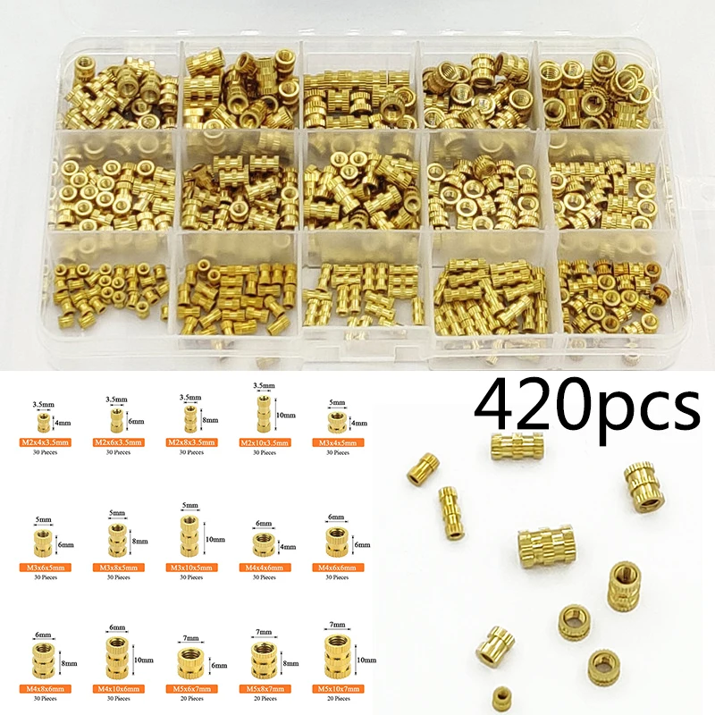420pcs Boxed Hot Melt Brass Knurled Nut Copper Injection Molding M2 M3 M4 M5 Wear Resistant, Acid Resistant
420pcs Boxed Hot Melt Brass Knurled Nut Copper Injection Molding M2 M3 M4 M5 Wear Resistant, Acid Resistant