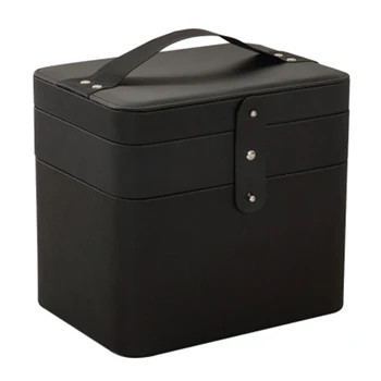 Makeup Organizer Cosmetic Storage Box PU Leather Container Multi-Function Desktop Storage Portable Cosmetic Case with Mirror Bla
Makeup Organizer Cosmetic Storage Box PU Leather Container Multi-Function Desktop Storage Portable Cosmetic Case with Mirror Bla