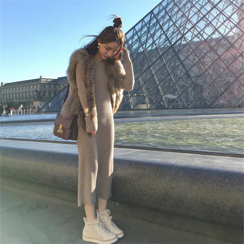 2019 Korean-style New Style Autumn And Winter Slim Fit Base Sweater Skirt Women's Mid-length Base Knitted Sweater Dress Women's
2019 Korean-style New Style Autumn And Winter Slim Fit Base Sweater Skirt Women's Mid-length Base Knitted Sweater Dress Women's