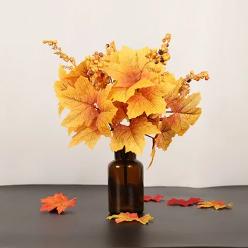35cm Artificial Maple Leaf Berries Wreath Autumn Leaves Fake Simulation Bush Fall Maple Leaf Plant Vine Flower Weddings Decor
35cm Artificial Maple Leaf Berries Wreath Autumn Leaves Fake Simulation Bush Fall Maple Leaf Plant Vine Flower Weddings Decor