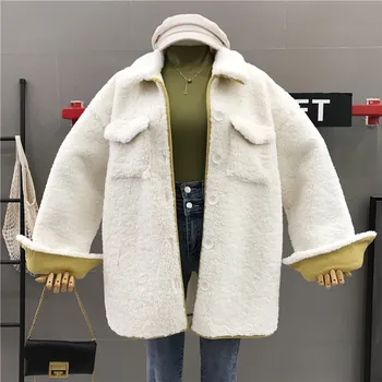 2019 New Autumn Winter All-match Loose Women Jackets Turn Down Collar Single Breasted Outwear Lazy Wind Lamb Wool Coat Feminine
2019 New Autumn Winter All-match Loose Women Jackets Turn Down Collar Single Breasted Outwear Lazy Wind Lamb Wool Coat Feminine