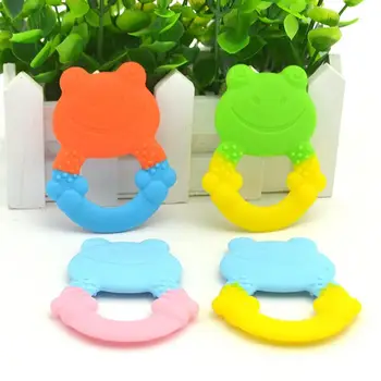 

1 PC Newborn Baby Teether Silicone Dual Color Fruit Vegetable Shape Baby Teether Biting Chew Teething Toy Style Random Sent