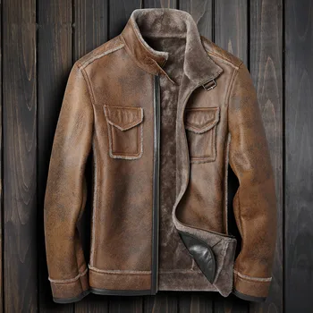 2020 Men's Leather Jacket Genuine Sheepskin Coat for Men Winter Jacket Natural Wool Fur Liner Warm Jackets F-PGD-78012 MY1867 
2020 Men's Leather Jacket Genuine Sheepskin Coat for Men Winter Jacket Natural Wool Fur Liner Warm Jackets F-PGD-78012 MY1867