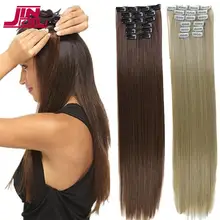 JINKAILI Clip-In Hair Extension 16 Clips Long Straight Synthetic Hair Extensions Black Blonde Heat Resistant Hairpieces
JINKAILI Clip-In Hair Extension 16 Clips Long Straight Synthetic Hair Extensions Black Blonde Heat Resistant Hairpieces