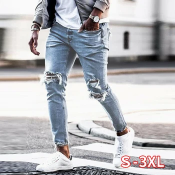 Men's Jeans Skinny Hip Hop Cool Streetwear Biker Embroidery Patch Hole Ripped Zipper Jeans Slim Mens Clothes Pencil Homme Jeans
Men's Jeans Skinny Hip Hop Cool Streetwear Biker Embroidery Patch Hole Ripped Zipper Jeans Slim Mens Clothes Pencil Homme Jeans