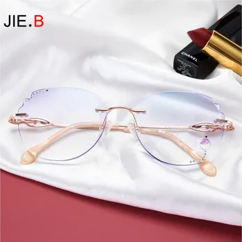 JIE.B new ultra-light fashion frameless diamond anti-blue retro net red ladies glasses frame can be equipped with myopia 
JIE.B new ultra-light fashion frameless diamond anti-blue retro net red ladies glasses frame can be equipped with myopia