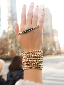 ZFYIN Multi Layering 4mm,6mm,8mm,Stacked Gold Ball Beaded Strand Bracelets Set for Women
ZFYIN Multi Layering 4mm,6mm,8mm,Stacked Gold Ball Beaded Strand Bracelets Set for Women