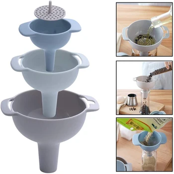 4-in-1 Funnels Set Oil Funnel Strainer Kitchen Tools Oil Water Spices Wine Flask Filter Funnel Plastic Kitchen Accessories
4-in-1 Funnels Set Oil Funnel Strainer Kitchen Tools Oil Water Spices Wine Flask Filter Funnel Plastic Kitchen Accessories