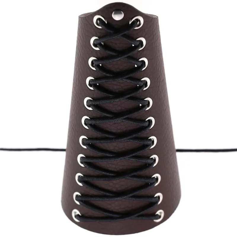 CUF2020010 punk pu leather cuff brown