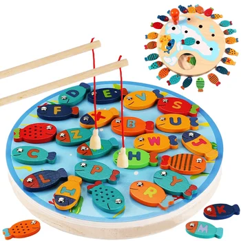 netic Wooden Fishing Game Toy for Alphabet Fish Catching Counting Board Games Toys for 2 3 4 Year Old Girl Boy Kids Birthday
netic Wooden Fishing Game Toy for Alphabet Fish Catching Counting Board Games Toys for 2 3 4 Year Old Girl Boy Kids Birthday