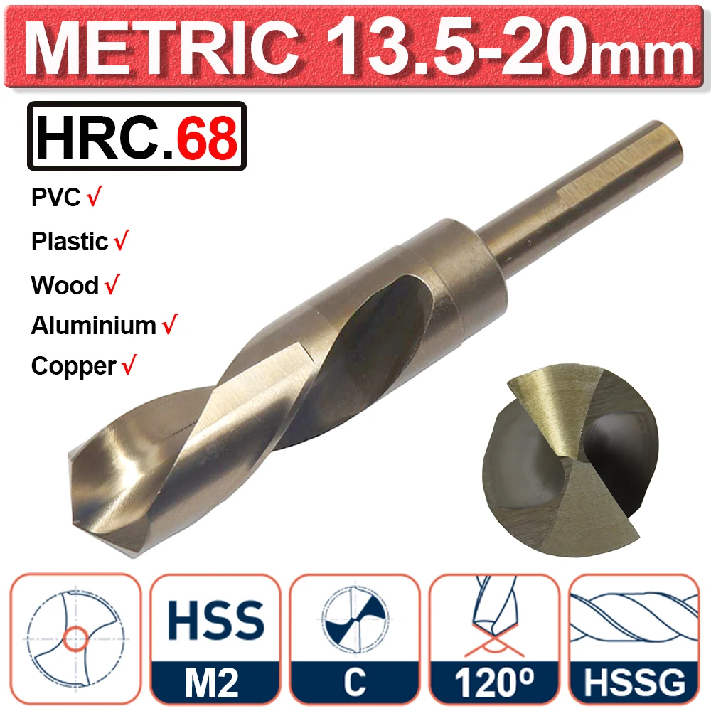 1/2 HSS M2 Blackmith Reduced Shank Drill Bit HHS-G Twist Dill Bit Set 13.5-20mm Metric Size Steel For Metal Plastic Wood D30
1/2 HSS M2 Blackmith Reduced Shank Drill Bit HHS-G Twist Dill Bit Set 13.5-20mm Metric Size Steel For Metal Plastic Wood D30