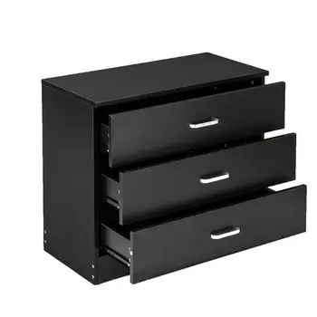 Wood Simple 3-Drawer Dresser Nightstand Bedside table Black
Wood Simple 3-Drawer Dresser Nightstand Bedside table Black