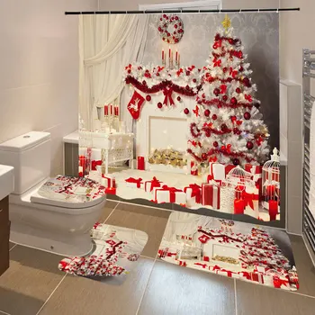 10 Types Christmas Backgdrop Snow Printing Waterproof Bathroom Shower Curtain Bath Curtain Toilet Cover Mat Set Non-Slip Rugs
10 Types Christmas Backgdrop Snow Printing Waterproof Bathroom Shower Curtain Bath Curtain Toilet Cover Mat Set Non-Slip Rugs
