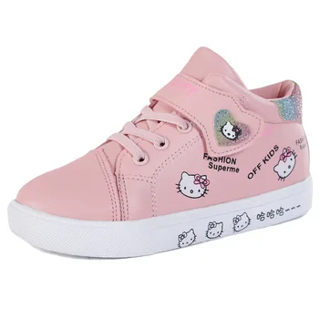 Girls' High Top Sports Shoes Cartoon Hello Kitty Spring and Autumn New Leather FashionChildren's Shoes Board Shoes 27-37 
Girls' High Top Sports Shoes Cartoon Hello Kitty Spring and Autumn New Leather FashionChildren's Shoes Board Shoes 27-37