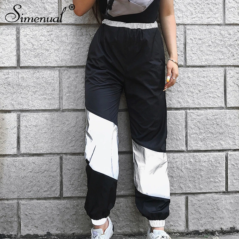 Simenual Fashion Reflective Patchwork Cargo Pants Women Casual Streetwear High Waist Pants 2019 Autumn Winter Basic Trousers New
Simenual Fashion Reflective Patchwork Cargo Pants Women Casual Streetwear High Waist Pants 2019 Autumn Winter Basic Trousers New