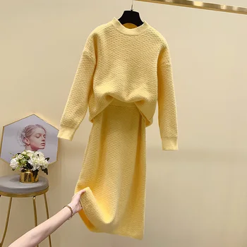 sweater set for women 2019 autumn winter new solid pullovers and A-line knee-length skirts lady elegant skirt suits top quality
sweater set for women 2019 autumn winter new solid pullovers and A-line knee-length skirts lady elegant skirt suits top quality