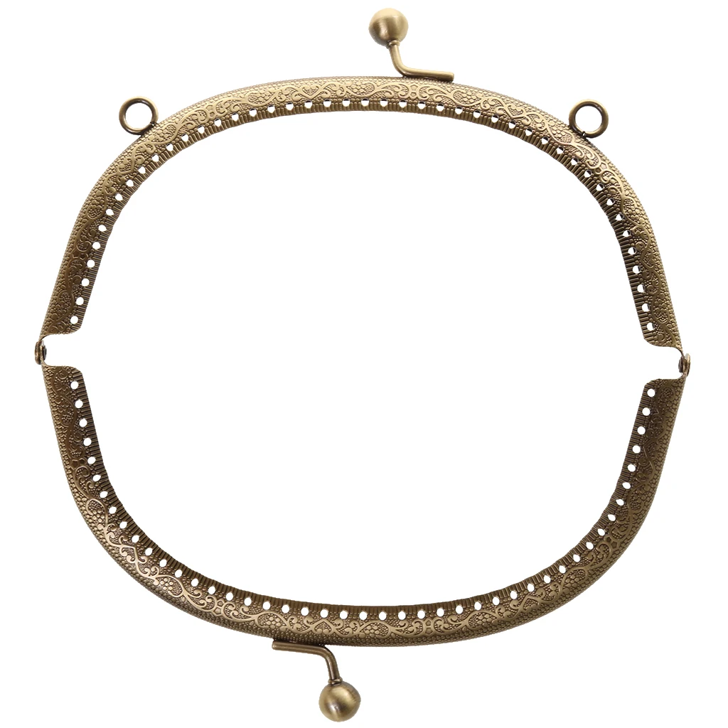 16.5/20cm Vintage Metal Frame Kiss Clasp Lock Arch with Handle for Handbag Purse Bags 16.5/20cm Vintage Metal Frame Kiss Clasp Lock Arch with Handle for Handbag Purse Bags