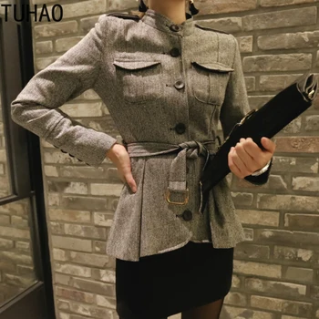 Elegant Single Breasted STnd Collar Woman Short Blends Coat Winter Back Zipper Sashes Slim Waist Female Jacket Outwear TD195
Elegant Single Breasted STnd Collar Woman Short Blends Coat Winter Back Zipper Sashes Slim Waist Female Jacket Outwear TD195