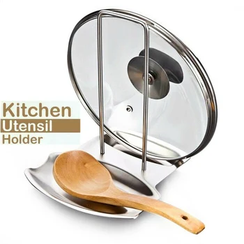 2 in 1 Kitchen Utensil Holder Stainless Steel Multi-function Pot Cover Holder Rack J8
2 in 1 Kitchen Utensil Holder Stainless Steel Multi-function Pot Cover Holder Rack J8