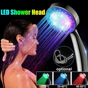 3 Colors Changing LED Anion Spa Shower Head Temperature Control Bathroom High Pressure Water Saving Hand Shower head
3 Colors Changing LED Anion Spa Shower Head Temperature Control Bathroom High Pressure Water Saving Hand Shower head