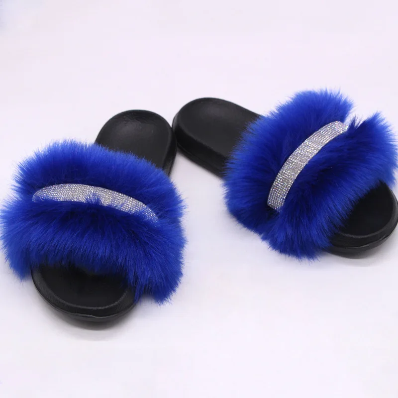 New Artificial Fox Leather Shoes Women's Plus Diamond Foreign Trade European and American Anti Slip Plush Slippers
New Artificial Fox Leather Shoes Women's Plus Diamond Foreign Trade European and American Anti Slip Plush Slippers