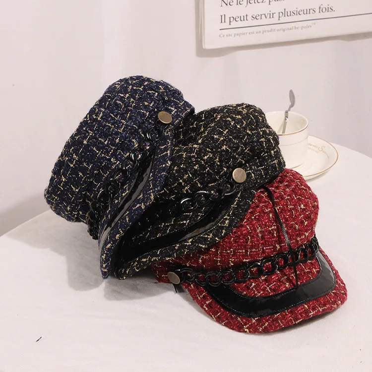 2018 New Style Plaid Brim Hat Autumn And Winter Versatile Octagonal Cap Casual Retro Baseball Cap Women's Sun Hat
2018 New Style Plaid Brim Hat Autumn And Winter Versatile Octagonal Cap Casual Retro Baseball Cap Women's Sun Hat