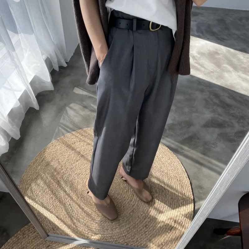 Moo-Ru Spring 2020 New Korean Version Solid Color Casual High Waist Nine-point Trousers Suit Trousers Female 522 with Belt
Moo-Ru Spring 2020 New Korean Version Solid Color Casual High Waist Nine-point Trousers Suit Trousers Female 522 with Belt