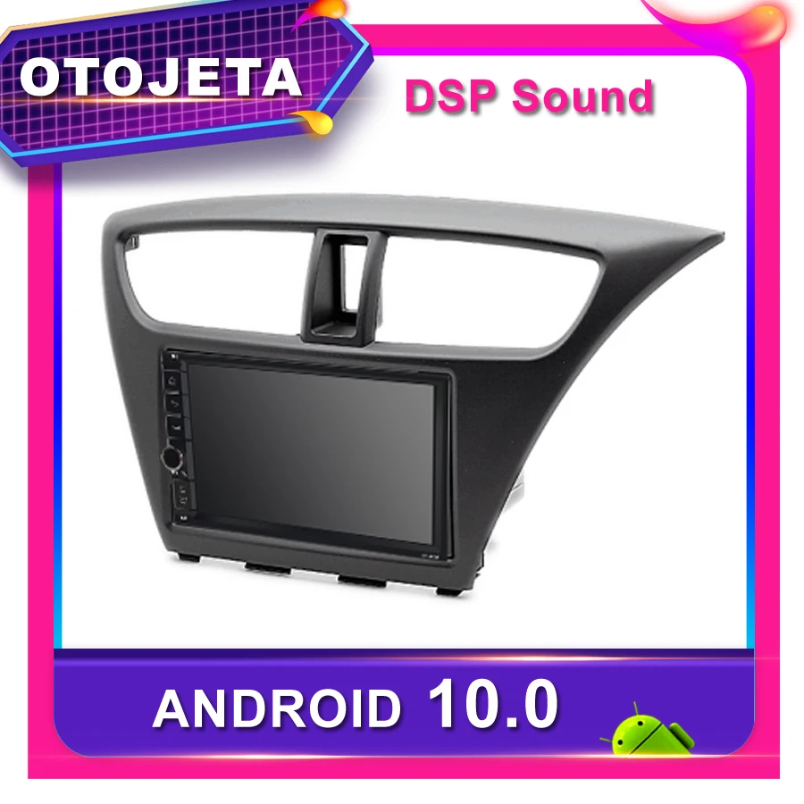 Рамка android 10 0 автомобильный dvd плеер автомобильное радио для Honda Civic Hatchback 2012