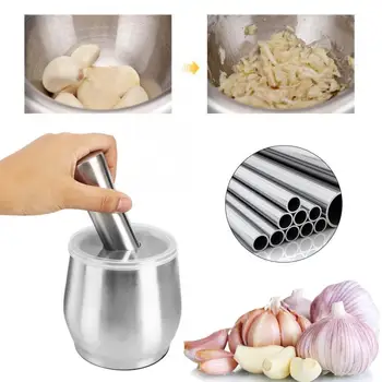 Mortar Pestle Set Stainless Steel Crusher Bowl for Garlic Cereals Crushing Mixing Grinding Kitchen Accessories 
Mortar Pestle Set Stainless Steel Crusher Bowl for Garlic Cereals Crushing Mixing Grinding Kitchen Accessories