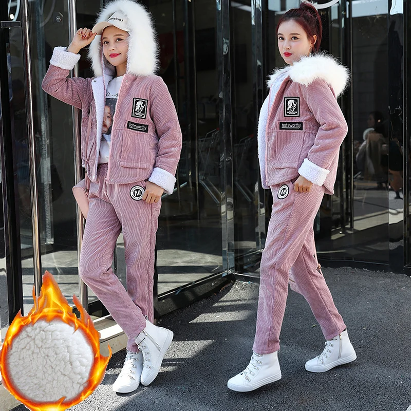 2019 Promotion Real Autumn And Winter Clothing Suit Fashion Corduroy Jacket Plus Velvet Thick Two-piece Female Casual Women
2019 Promotion Real Autumn And Winter Clothing Suit Fashion Corduroy Jacket Plus Velvet Thick Two-piece Female Casual Women