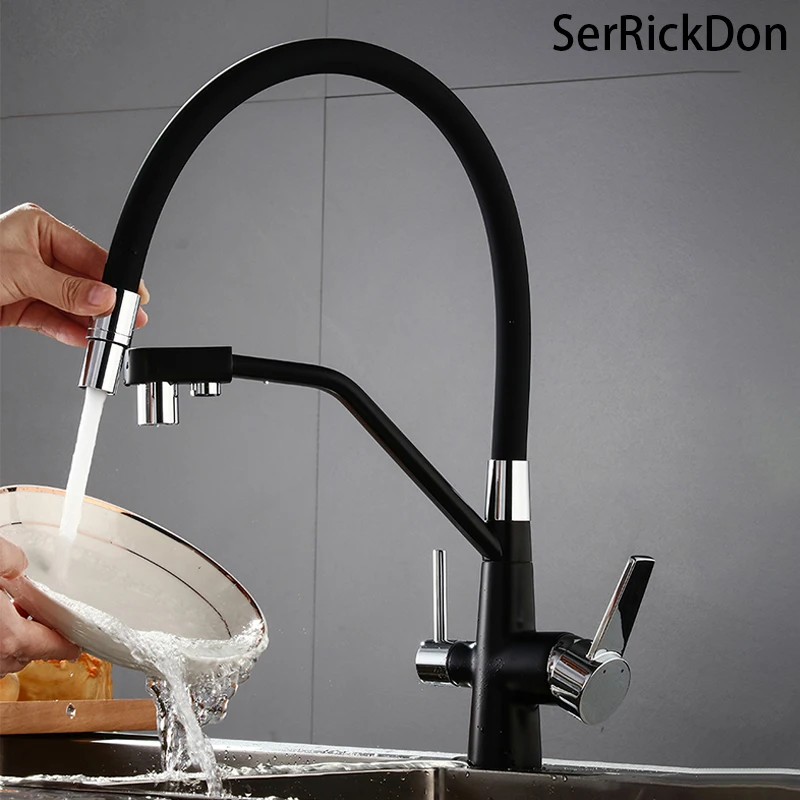 Matte Black Filtered Crane For Kitchen Pull Down Spray 360 Rotation Water Filter Tap Three Ways Sink Mixer Kitchen Faucet
Matte Black Filtered Crane For Kitchen Pull Down Spray 360 Rotation Water Filter Tap Three Ways Sink Mixer Kitchen Faucet