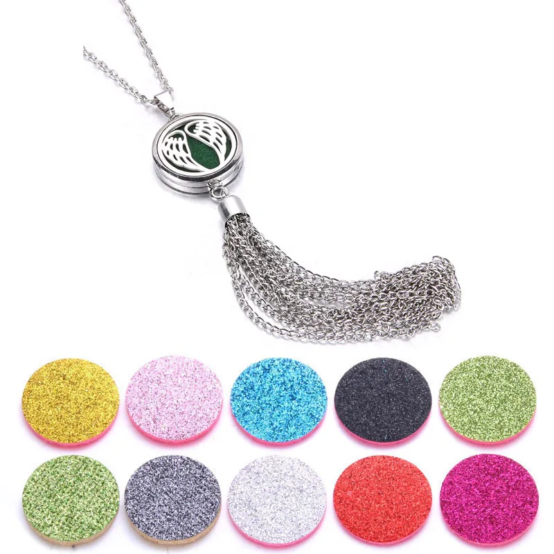 Diffuser Jewelry Pendant Necklace Aroma Perfume Essential Oil Lockets Long Tassel with 10 pcs pad | Украшения и аксессуары