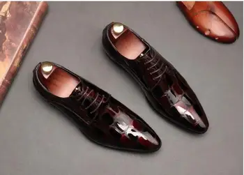 Dress shoes lace Men up casual low heel shoes genuine leather alligator print plaid pointed toes dark blue breathable shoe
Dress shoes lace Men up casual low heel shoes genuine leather alligator print plaid pointed toes dark blue breathable shoe