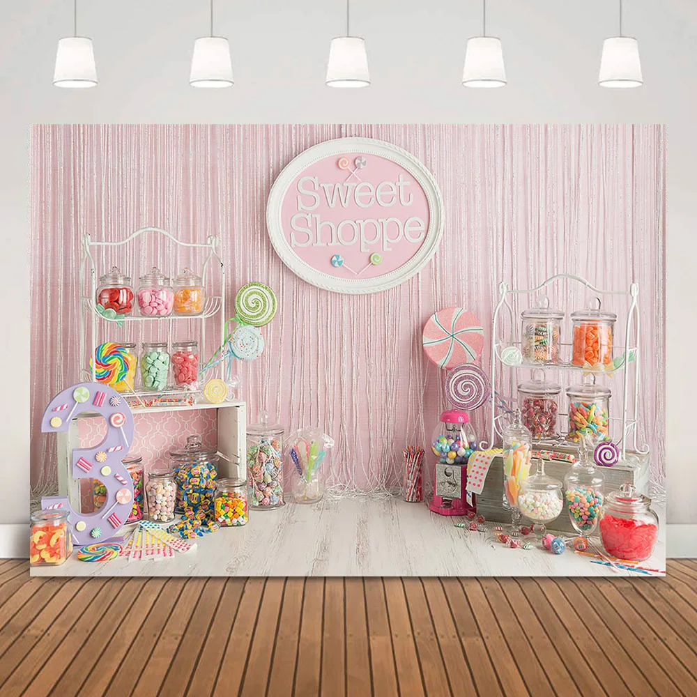 Sweet Shoppe торт ко дню рождения Smash фон для фотосъемки конфеты чудес розовый 3rd на