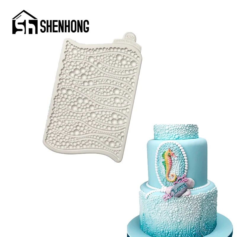 

SHENHONG Bubbles and Pearls Mould Fondant Molds Silicone Cake Border Decorating Mould Sugar Flower Paste Chocolate Dessert Tools