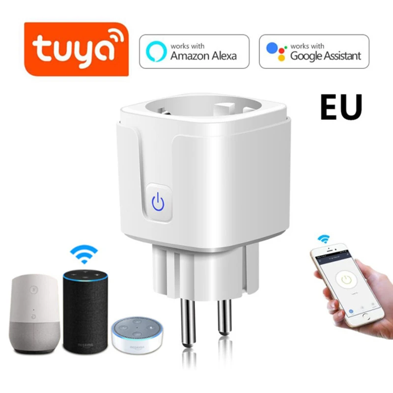16A Tuya WiFi Socket Adaptor EU Plug Wireless WiFi Power Plug Adaptor Google Home Amazon Alexa Light Wall Voice Control
16A Tuya WiFi Socket Adaptor EU Plug Wireless WiFi Power Plug Adaptor Google Home Amazon Alexa Light Wall Voice Control