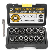 Hi-Spec 14pc Extraction Socket Set, Impact Bolt Nut Remover Set, Bolt Extractor Tool Set for Removing Damaged Bolts Nuts Screws
Hi-Spec 14pc Extraction Socket Set, Impact Bolt Nut Remover Set, Bolt Extractor Tool Set for Removing Damaged Bolts Nuts Screws