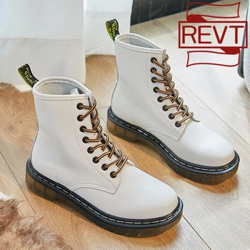 REVT Spring Autumn For Lady's Girls Martin Boots Classic Motorcycle Women's Short Boots Leather Flat Lace-Up Women Boots 1460 
REVT Spring Autumn For Lady's Girls Martin Boots Classic Motorcycle Women's Short Boots Leather Flat Lace-Up Women Boots 1460