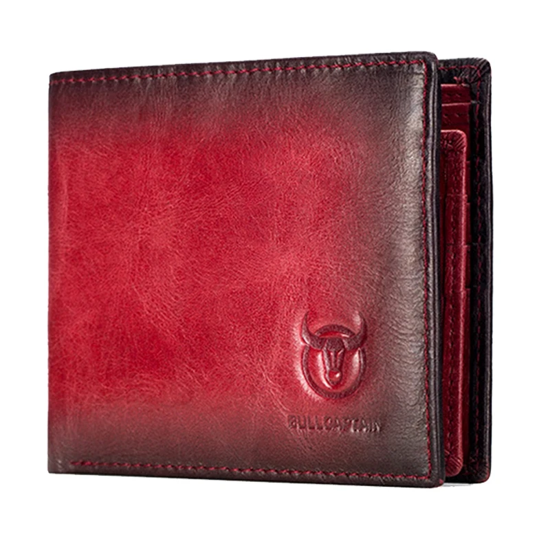 BULLCAPTAIN RFID Men's Leather Anti-Theft Brush Wallet Double Ultra-Thin Short Wallet Multi-Card Position ID Bag (Red)
BULLCAPTAIN RFID Men's Leather Anti-Theft Brush Wallet Double Ultra-Thin Short Wallet Multi-Card Position ID Bag (Red)