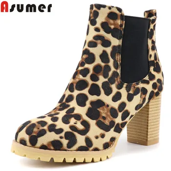 ASUMER 2020 new ankle boots for women round toe slip on high heels shoes prom boots Leopard Print autumn winter boots plus size
ASUMER 2020 new ankle boots for women round toe slip on high heels shoes prom boots Leopard Print autumn winter boots plus size