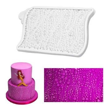 

NICEYARD Silicone Fondant Cake Mold Birthday Bubbles Pattern Pearls Seaweed Chocolate Candy Paste Sugar Craft Mould