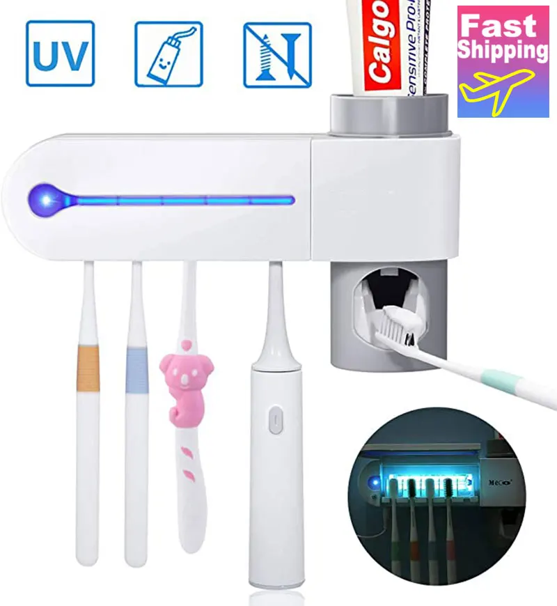 Antibacteria Dispenser UV Toothbrush Holder Automatic Toothpaste Sterilize Home Cleaner Sterilize Bathroom Accessories Set
Antibacteria Dispenser UV Toothbrush Holder Automatic Toothpaste Sterilize Home Cleaner Sterilize Bathroom Accessories Set