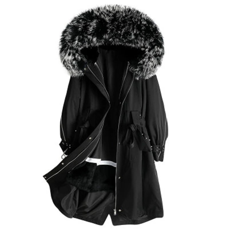 2020 New Winter Rex Rabbit Fur Coat Raccoon Fur Collar Patchwork Hooded Female Overcoats Thick Warm Trendy Loose Lady Outerwear
2020 New Winter Rex Rabbit Fur Coat Raccoon Fur Collar Patchwork Hooded Female Overcoats Thick Warm Trendy Loose Lady Outerwear