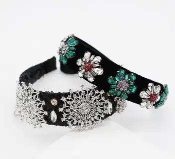 New Baroque rhinestone flower tassels hairbands luxury temperament colored gem accessories
New Baroque rhinestone flower tassels hairbands luxury temperament colored gem accessories