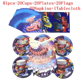 81Pcs/51Pcs Baby Shower Blaze Monster Machines Design Decorate Cups Plates Kids Favors Flags Happy Birthday Party Tableware Sets
81Pcs/51Pcs Baby Shower Blaze Monster Machines Design Decorate Cups Plates Kids Favors Flags Happy Birthday Party Tableware Sets