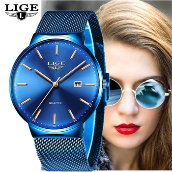 LIGE Womens Watches Top Brand luxury Analog Quartz Watch Women Full Blue Mesh Stainless Steel Date Clock Fashion Ultra-thin Dial
LIGE Womens Watches Top Brand luxury Analog Quartz Watch Women Full Blue Mesh Stainless Steel Date Clock Fashion Ultra-thin Dial